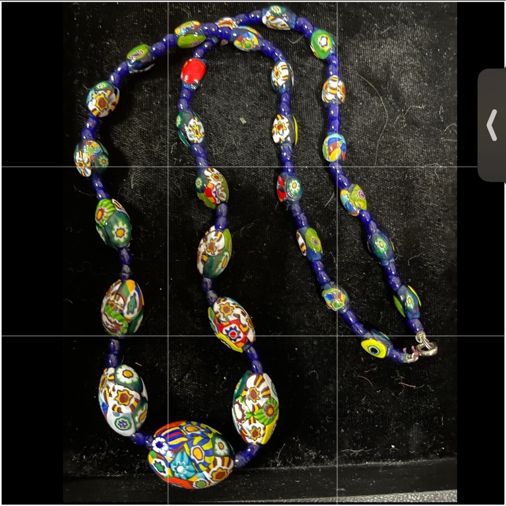 Vintage / Antique Venetian Murano Beads Necklace Multicolor